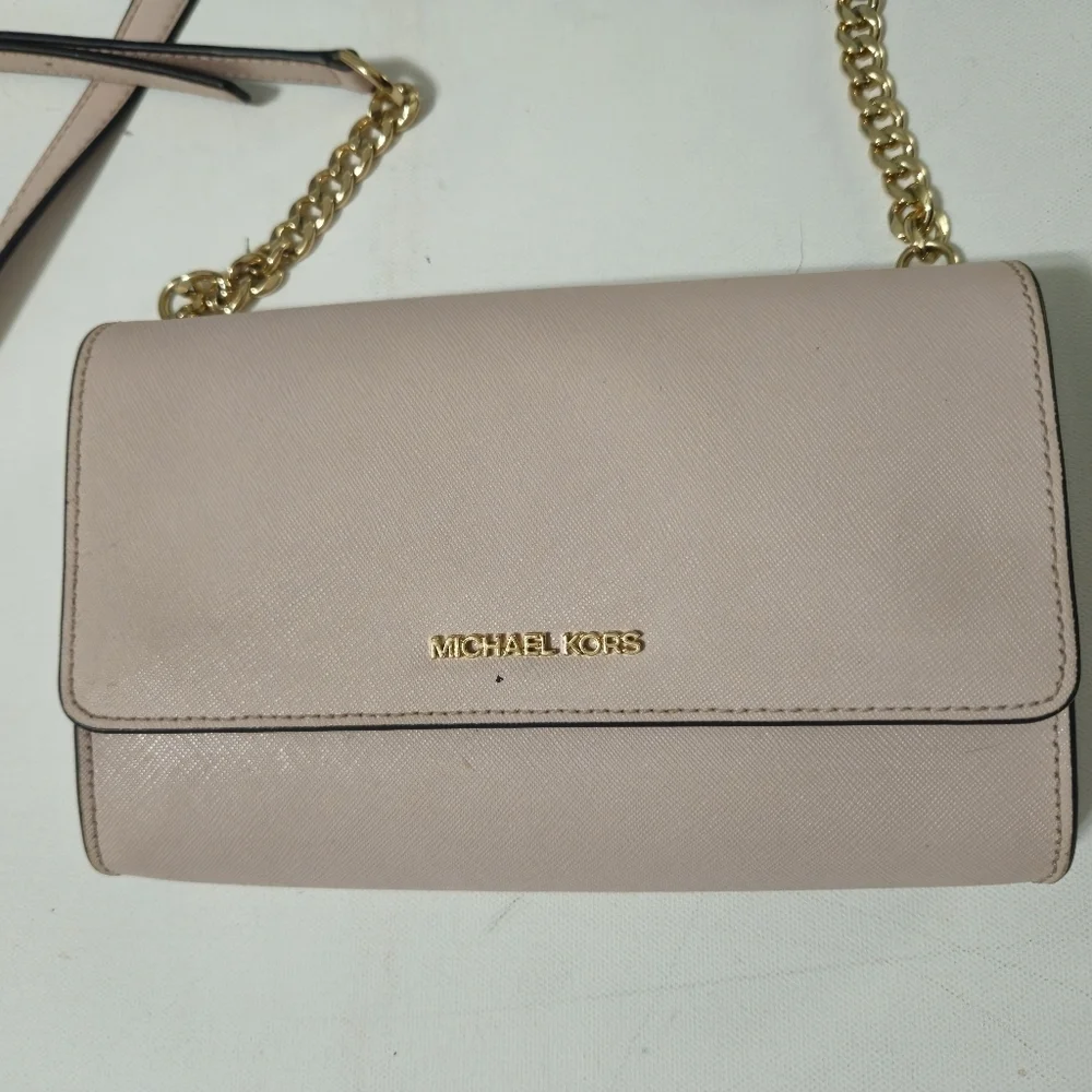 Michael Kors Blush Crossbody Bag with Gold Chain